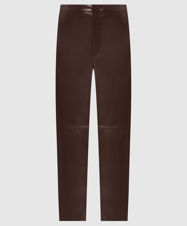 Twinset Коричневые брюки с фактурным логотипом 262TP2053