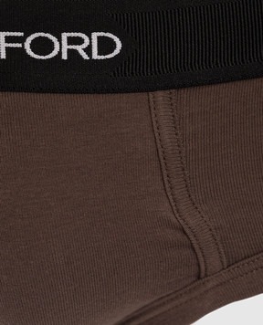 Tom Ford Коричневі труси-бріфи з логотипом T4LC11040ВЛ26
