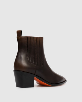 Santoni Коричневі шкіряні козаки WTOU71799BJ2NHUY