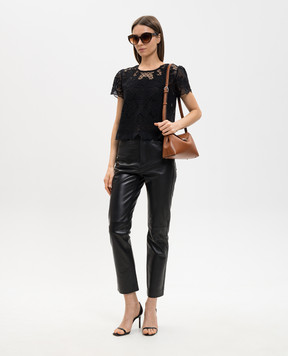 Twinset Чорний топ з вишивкою 261TP2581