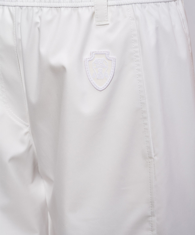 Brunello Cucinelli Білі спортивні штани з нашивкою емблеми MB422P9203 зображення 5