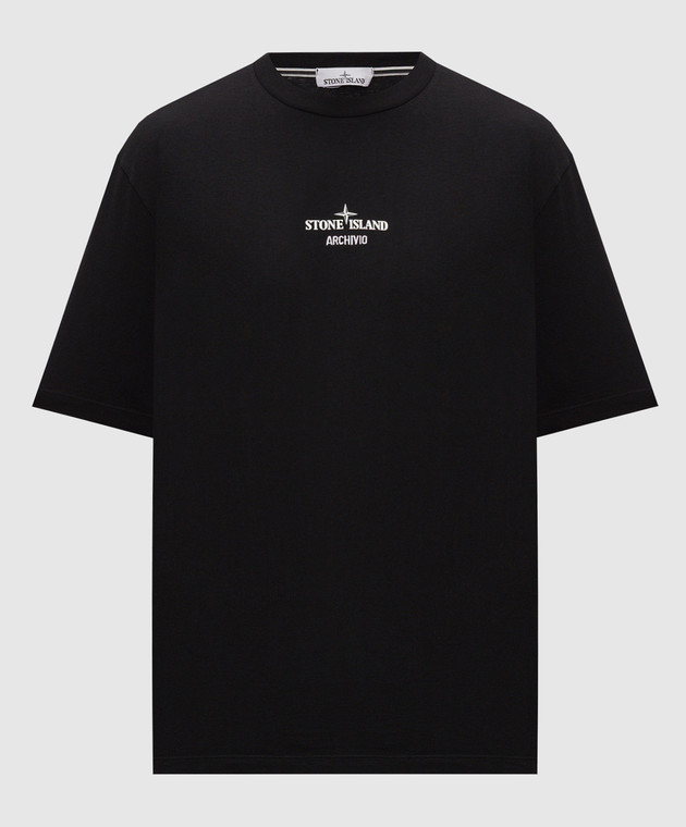 Stone Island Чорна футболка з принтом ARCHIVIO L2S152100033S0091