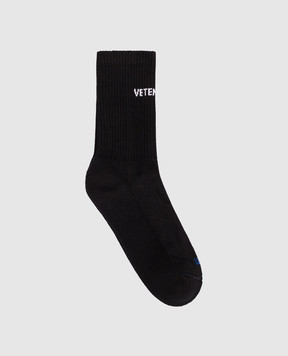 Vetements Чорні шкарпетки з візерунком логотипа UH27S0300B