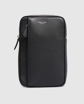 Serapian Синяя кожаная сумка-слинг с логотипом SRCMOMML738715A021