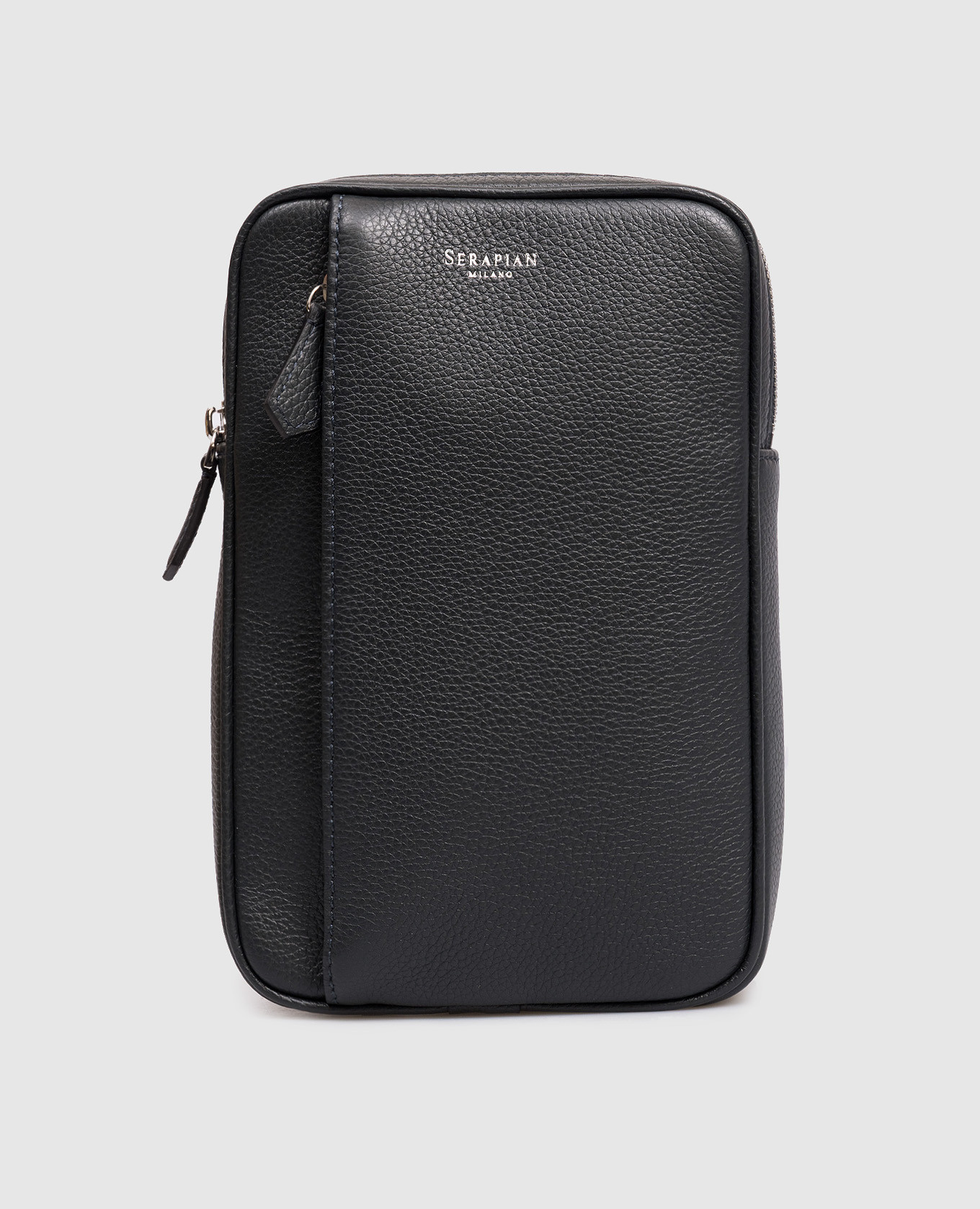 

Синяя кожаная сумка-слинг с логотипом, Синий, Сумки через плечо