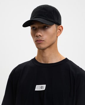 Maison Margiela MM6 Чорна кепка з логотипом SH0TC0008M35346