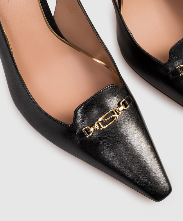 Santoni Черные кожаные слингбеки WDTV72113HA2NWLN изображение 5