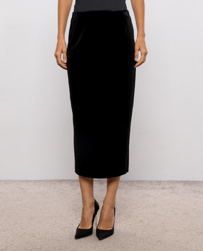 Thierry Mugler Чорна велюрова спідниця 26W1JU06005026
