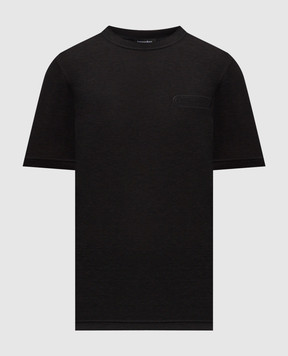 Stefano Ricci Черная футболка из льна K919071G10T26205