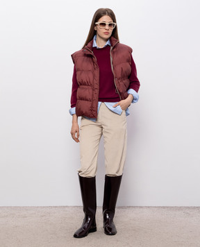 Brunello Cucinelli Бежевые вельветовые штаны MP180P9075