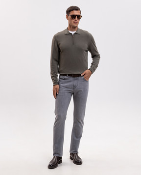 Canali Зеленое поло из шерсти MK01149C0572