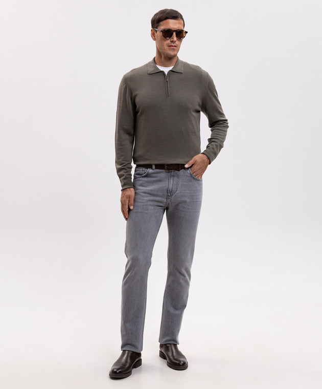 Canali Зелене поло з вовни MK01149C0572 зображення 2