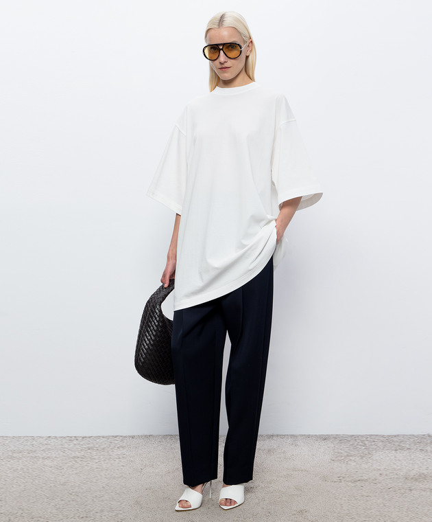 Bottega Veneta Белая удлиненная футболка 864786V6F20 изображение 2