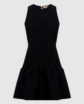 Twinset Черное платье мини с оборкой 262TP3144
