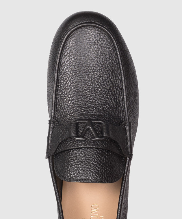 Valentino Чорні шкіряні лофери зі шкіри оленя 9Y2S0O03AKL зображення 5