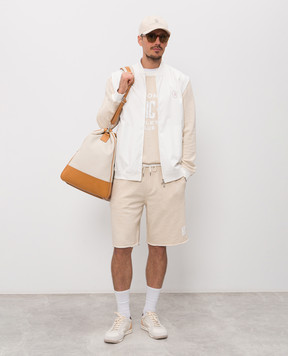 Brunello Cucinelli Бежевые шорты с принтом MR8313375G