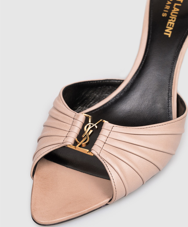 Saint Laurent Бежеві шкіряні мюлі BABYLONE 86112125V00 зображення 5