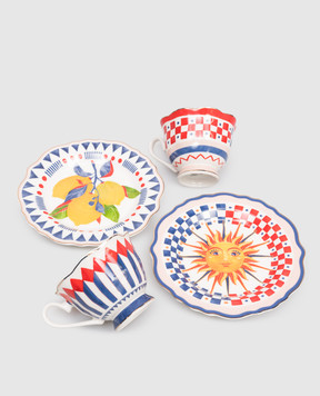 Baci Milano Набір порцелянових чашок для кави з блюдцями Dolce Vita SCOFDOL01