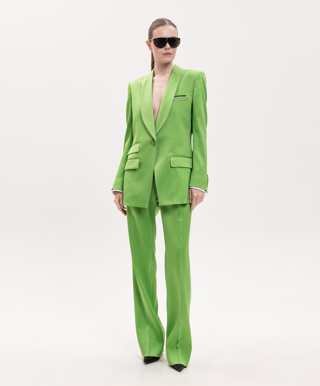 Tom Ford Зелений жакет із шовку та вовни GI3104FAX1742 зображення 2