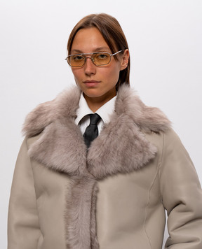 Brunello Cucinelli Серебристые очки с гравировкой логотипа MOCTRAMV08