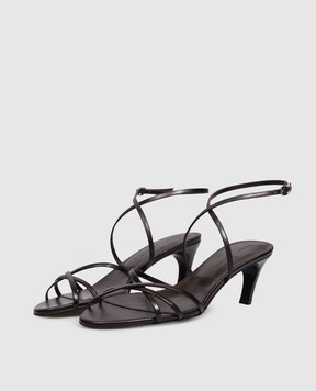 PROENZA SCHOULER Коричневі шкіряні глянцеві босоніжки Uma SH261104G002WG