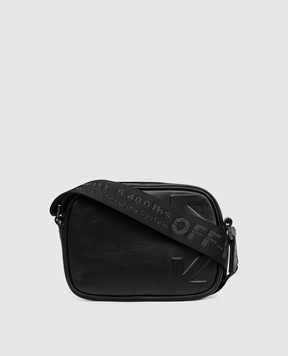 Off-White Чорна шкіряна сумка з тисненням логотипа OMNQ09ES26LEA001