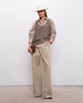 Brunello Cucinelli Бежевые брюки ML120P9064