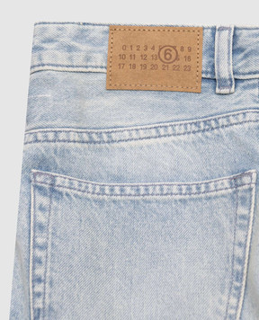 Maison Margiela MM6 Дитячі блакитні джинси з патчем логотипа M60969MM06Y