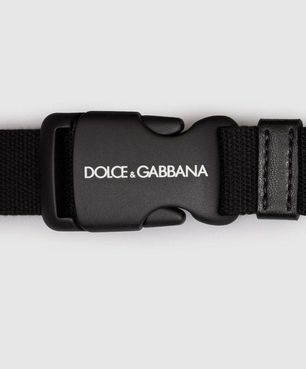 Dolce&Gabbana Детская черная поясная сумка с фактурной монограммой EM0072A0567 изображение 4