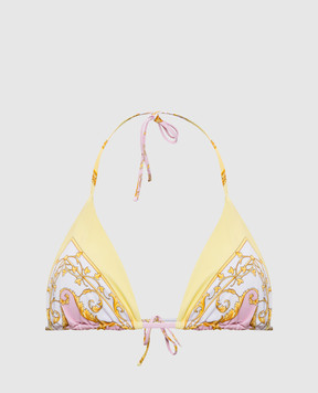 Versace Жовтий ліф від купальника в принт Spring Barocco 10014061A17194