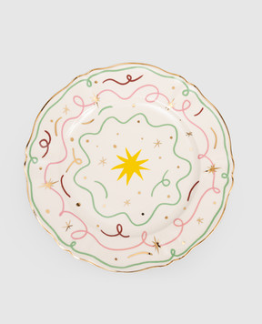 Bitossi Home Белая фарфоровая тарелка Star PAN01061