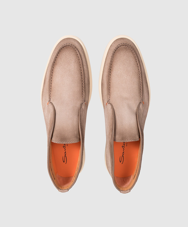Santoni Бежевые замшевые дезерты MGDG17823TICBGEX изображение 4