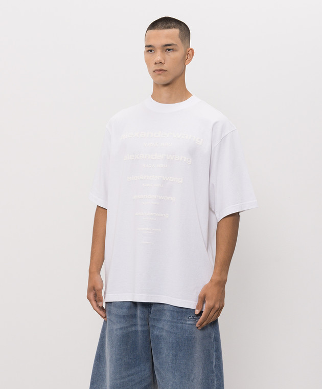 Alexander Wang Белая футболка с принтом логотипа UCC3261924m изображение 3