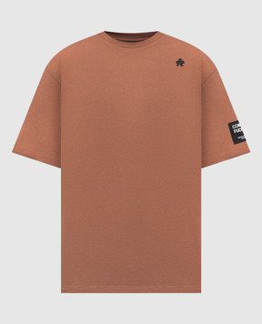 Comme des Fuckdown Коричнева футболка з вишивкою емблеми FMS6CFABM01981