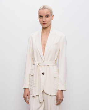 Brunello Cucinelli Жакет цвета айвори с пайетками ML5927367