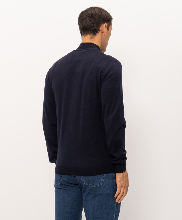 Enrico Mandelli Синій кардиган з вовни 4K051A6210 зображення 4