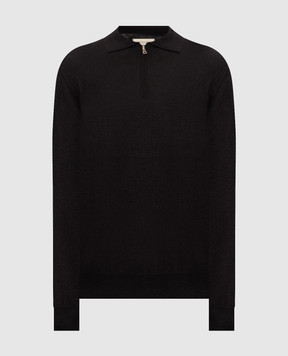 Cashmere&Whiskey Черное поло из шерсти, шелка и кашемира 474Z