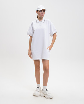 Alexander Wang Біла сукня-поло міні з логотипом 4CC1266902