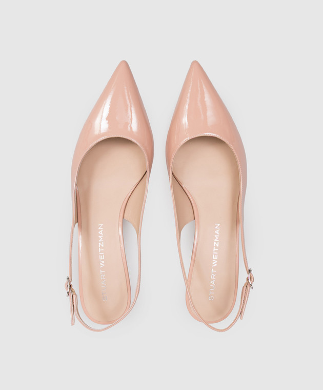 Stuart Weitzman Бежеві шкіряні лаковані слінгбеки STUARTINI SM912 зображення 4