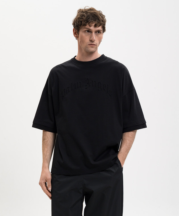 Palm Angels Чорна футболка з логотипом PMAA10QS26JER001 зображення 3