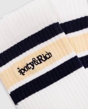 Sporty & Rich Дитячі білі шкарпетки Serif з контрастним логотипом AC09876300WH92