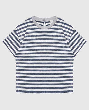 Brunello Cucinelli Детская футболка в полоску с цепочкой мониль BQ969T492C