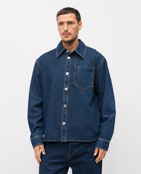 Ami Paris Синя джинсова сорочка з емблемою UJK788DE0104