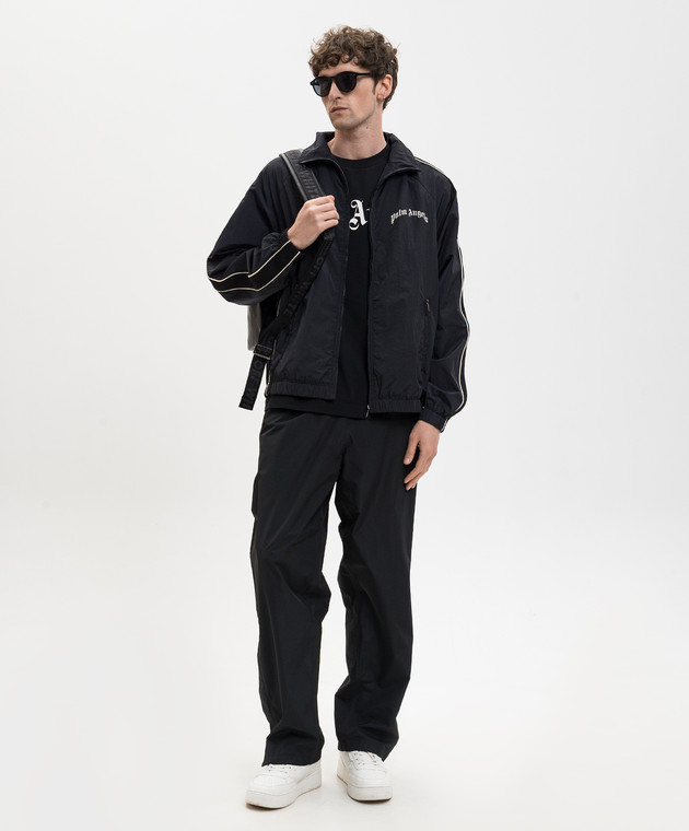 Palm Angels Чорна футболка з контрастним логотипом PMAA109S26JER00G зображення 2