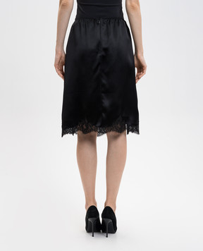 Dolce&Gabbana Чорна спідниця з шовком F4DASTFU1NU