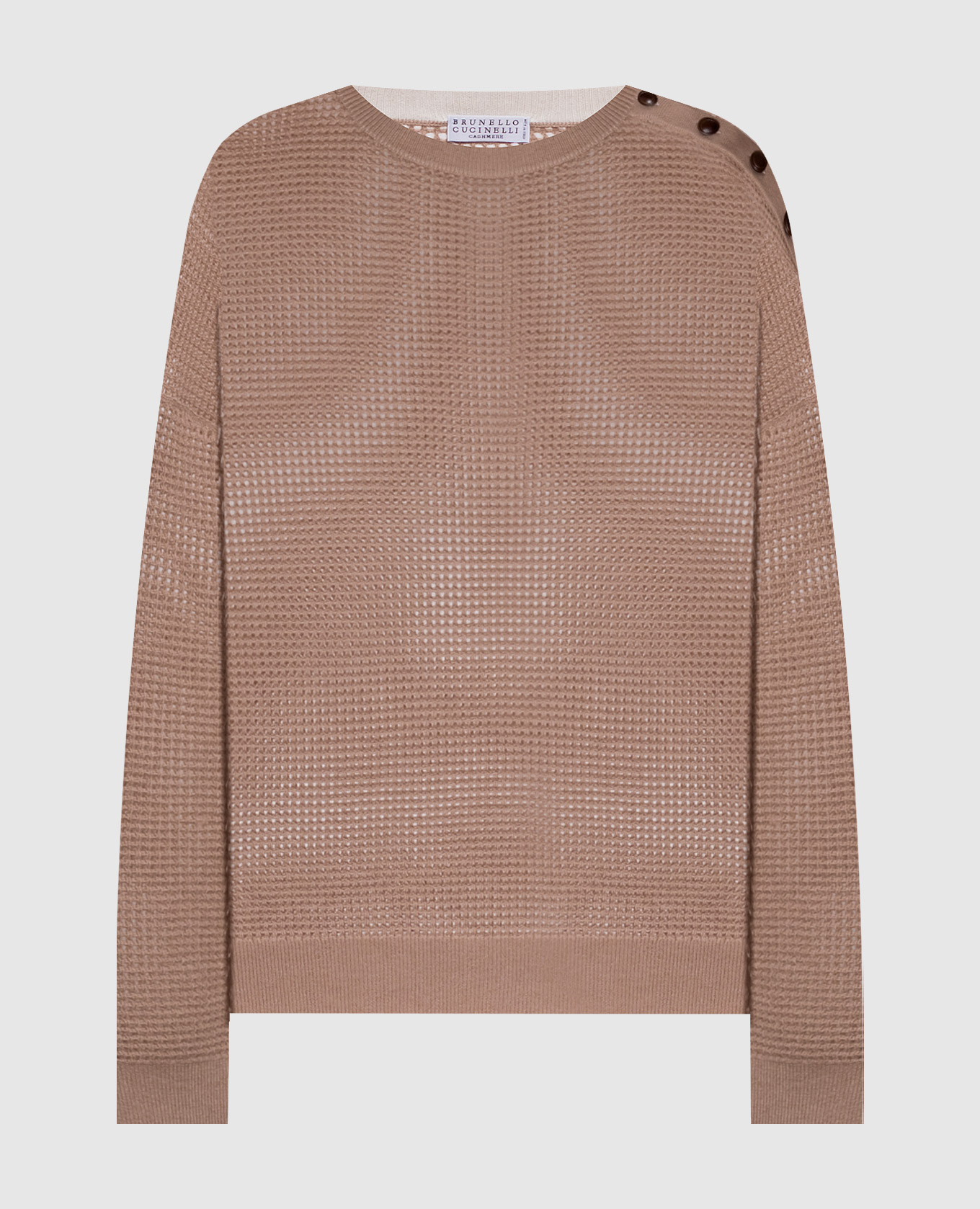 

Бежевый ажурный джемпер из кашемира, Джемпера