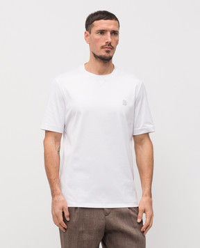 Brunello Cucinelli Белая футболка с эмблемой M0B131328G