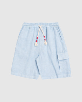 MC2 SAINT BARTH Дитячі блакитні шорти Marseille з льону MRE000100555L