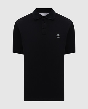 Brunello Cucinelli Черное поло с принтом эмблемы ME8548788