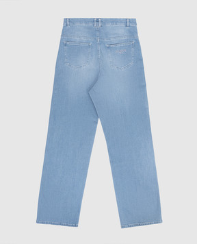 Balmain Дитячі блакитні джинси з вишивкою логотпа BY6Q50Z3664810